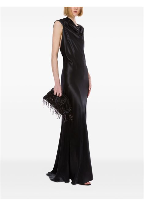 Abito lungo in raso in nero Alberta ferretti - donna ALBERTA FERRETTI | 040166270555